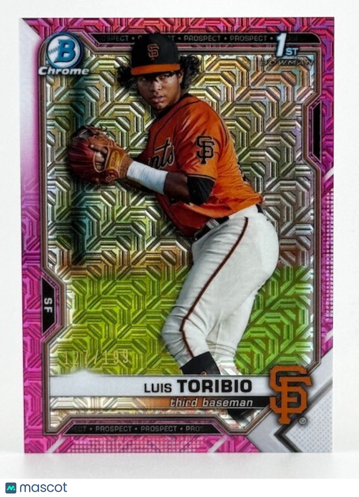 2021 Bowman Chrome Mega Box Prospects Pink Refractors #BCP228 Luis Toribio /199