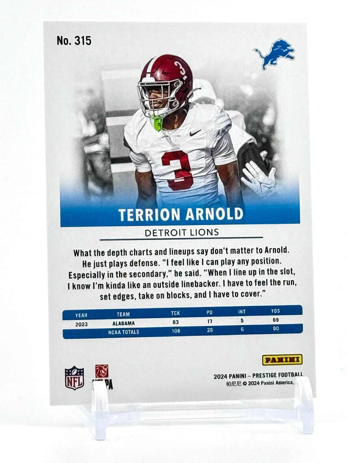 2024 Panini Prestige - Xtra Points #315 - TERRION ARNOLD - Lions