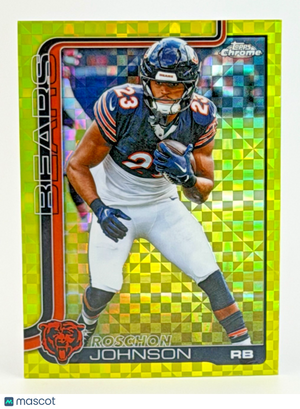 🏈 2025 Topps Chrome Football #55 Roschon Johnson - Lime Green X-Fractor