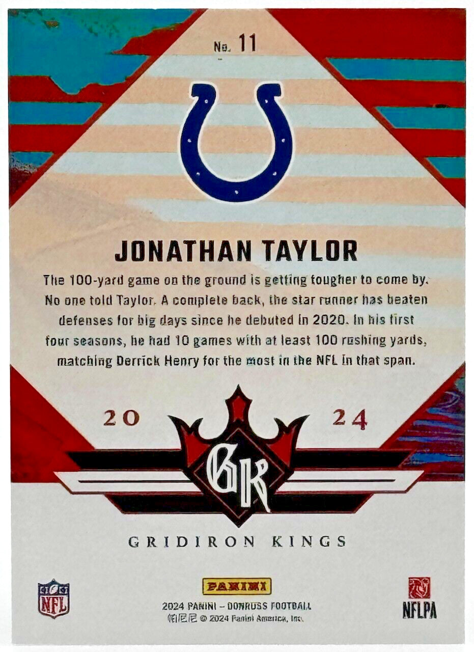2024 Donruss #11 Gridiron Kings Canvas Parallel - Jonathan Taylor - Colts