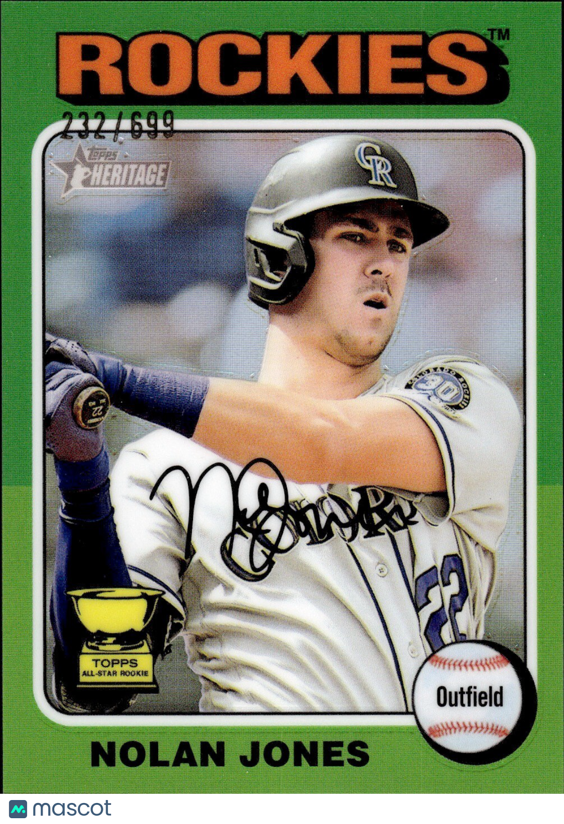 ⚾️ 2024 Topps Heritage HN #315 Chrome Green SP (232/699) Nolan Jones Rookie Cup