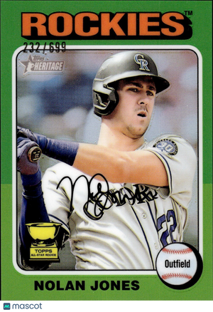 ⚾️ 2024 Topps Heritage HN #315 Chrome Green SP (232/699) Nolan Jones Rookie Cup