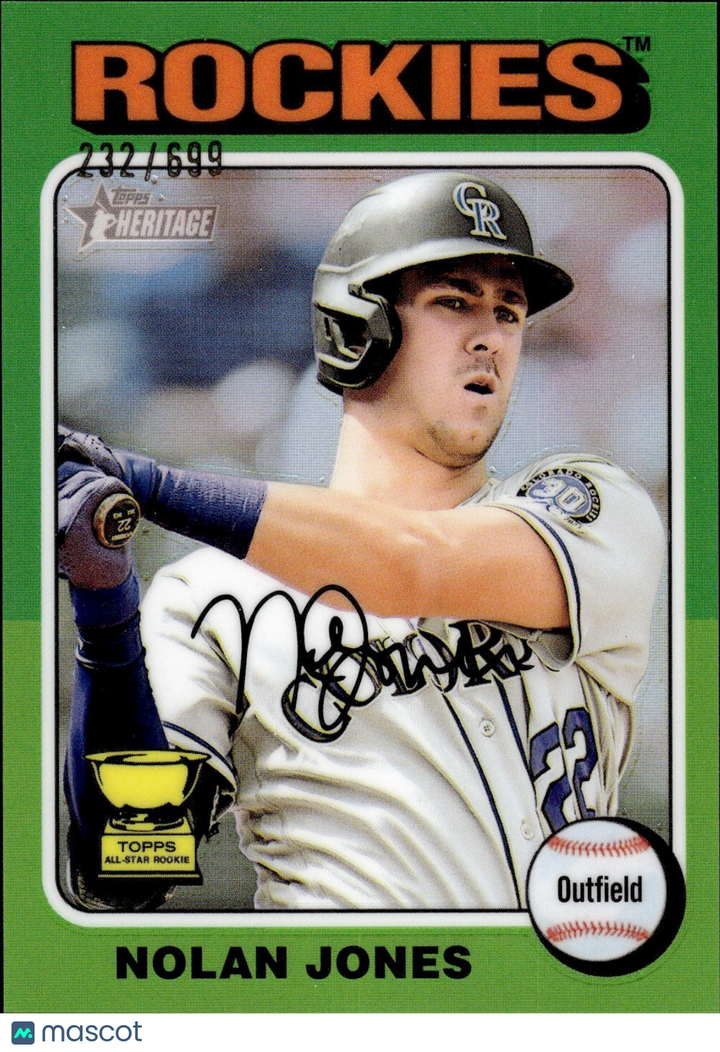 ⚾️ 2024 Topps Heritage HN #315 Chrome Green SP (232/699) Nolan Jones Rookie Cup