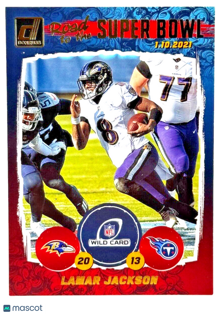 2021 Donruss Road to the Super Bowl #WC4 - Lamar Jackson - Ravens v Titans