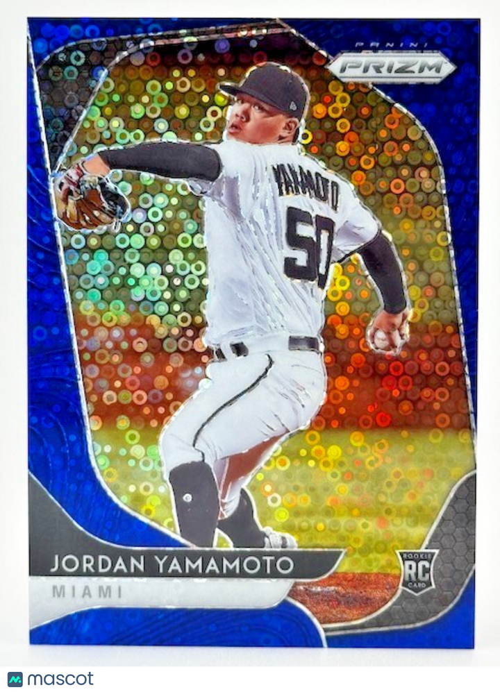 2020 Prizm Tier II Quick Pitch Blue Donut Circle /199 Jordan Yamamoto Rookie RC
