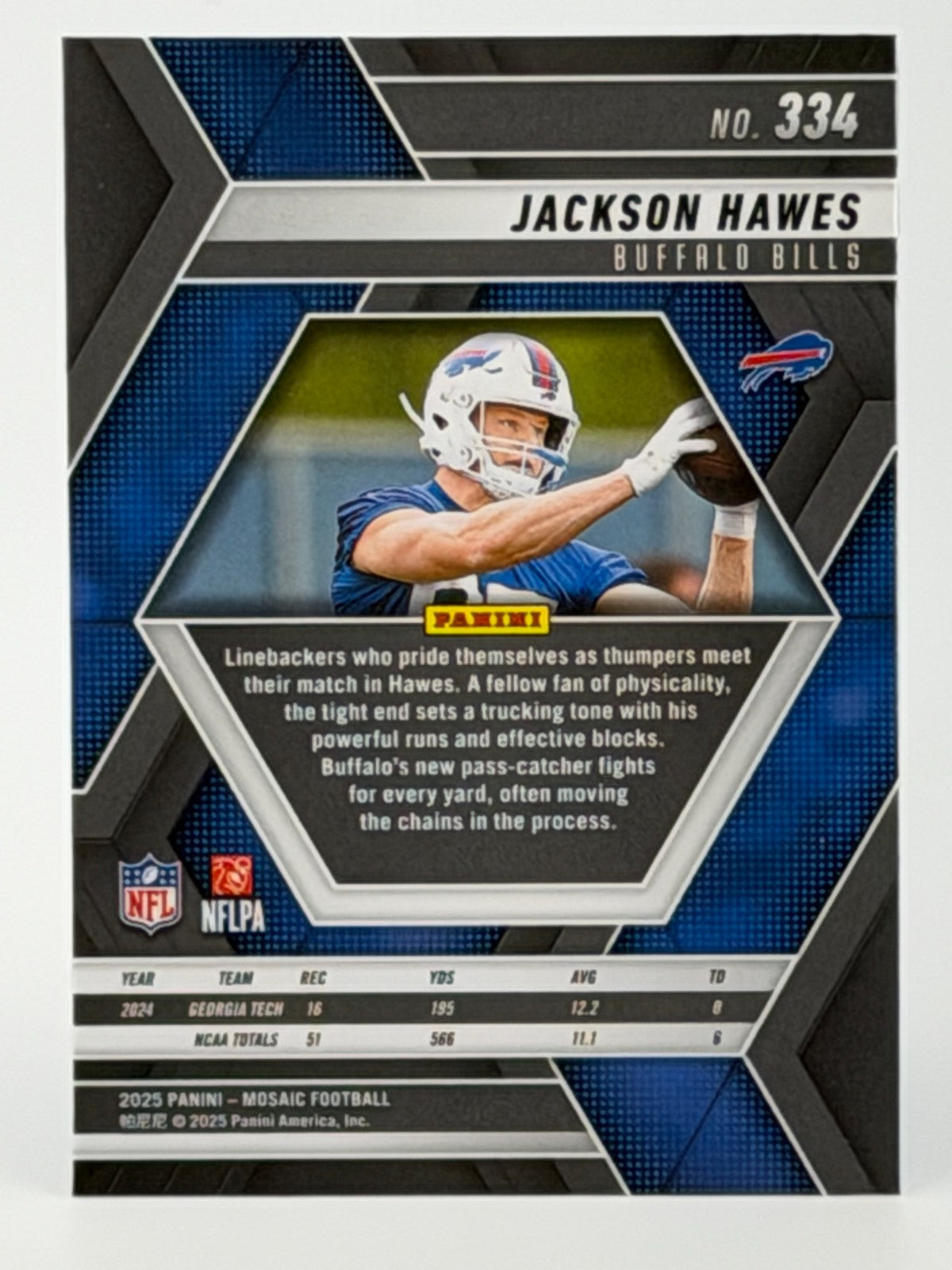 2025 Panini Mosaic #334 Jackson Hawes (RC)