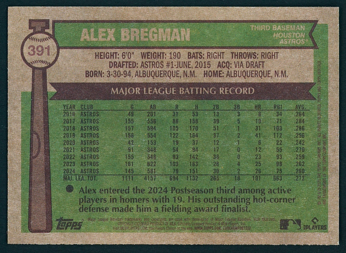 ⚾️ 2025 Topps Heritage - Alex Bregman #391