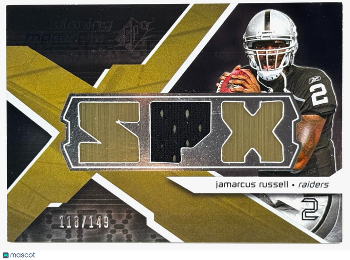 2008 SPx #WM-JR Winning Materials Game-Used (118/149) JaMarcus Russell - Raiders