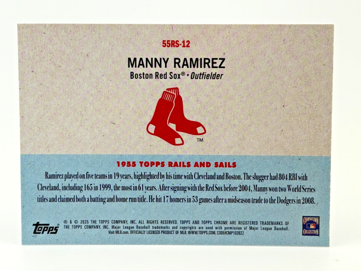2025 Topps Chrome Platinum Anniversary #55RS-12 1955 Rails & Sails MANNY RAMIREZ