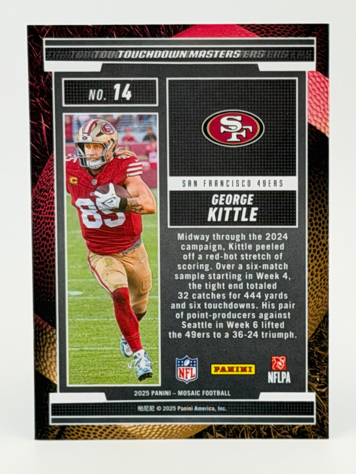 2025 Panini Mosaic - Touchdown Masters George Kittle #14