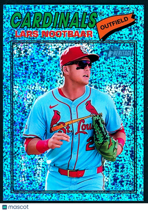 2026 Topps Heritage #198 Light Blue Sparkle - Lars Wootbar - Cardinals