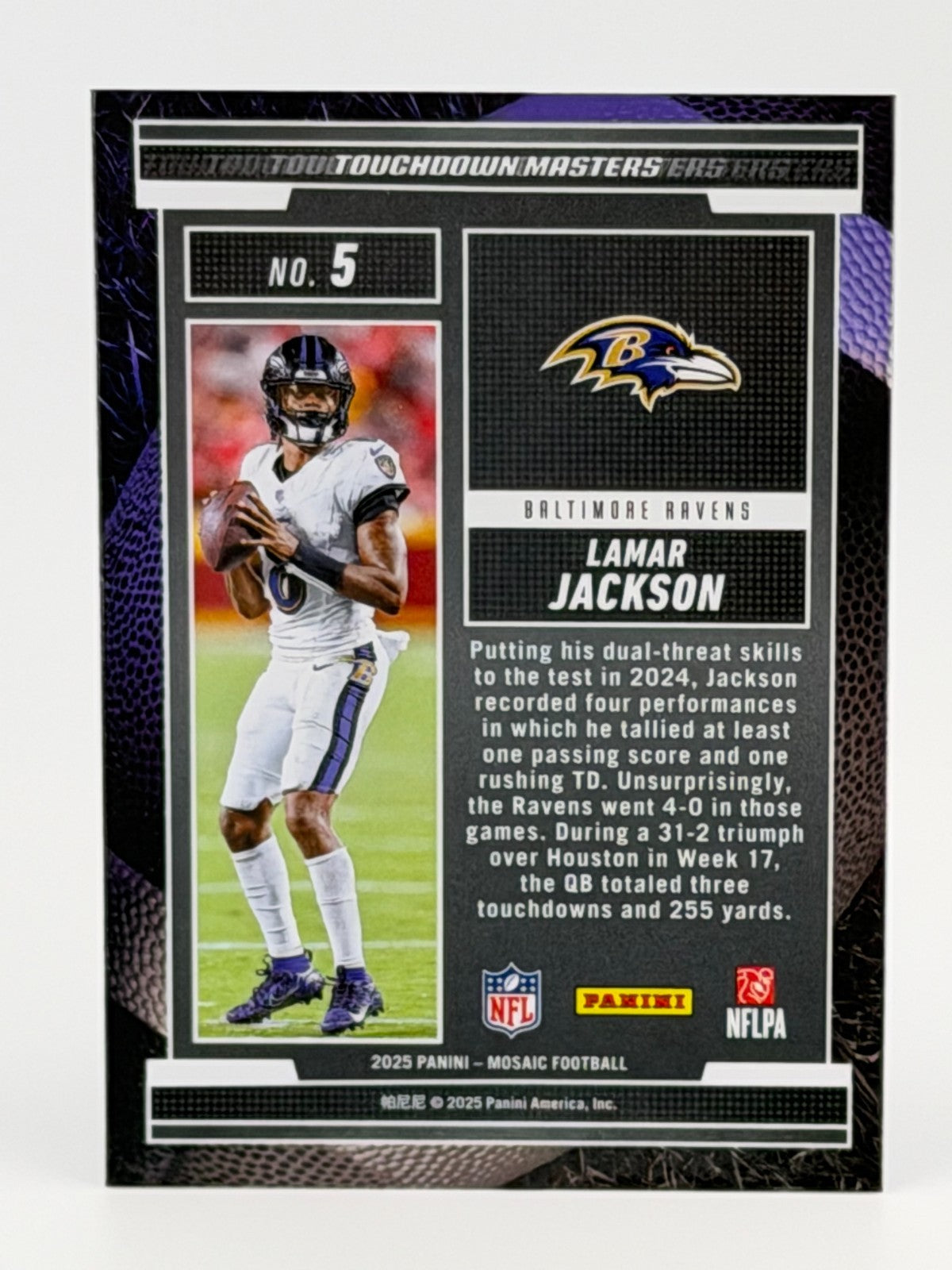 2025 Panini Mosaic - Touchdown Masters Lamar Jackson #5