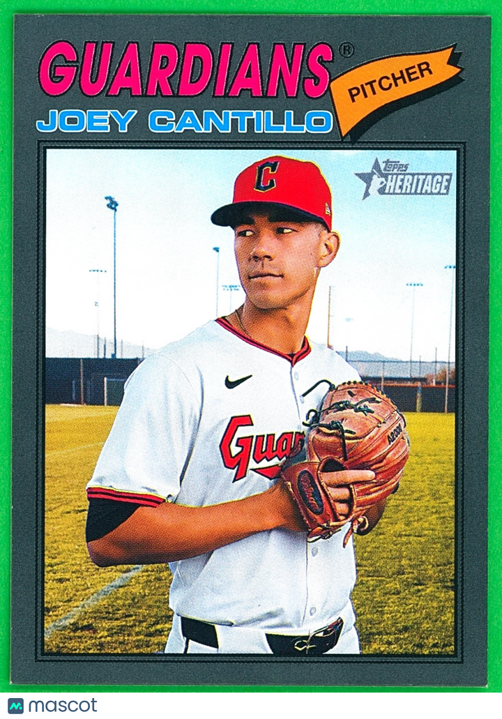 2026 Topps Heritage #251 Dark Gray Border - Joey Cantillo - Guardians