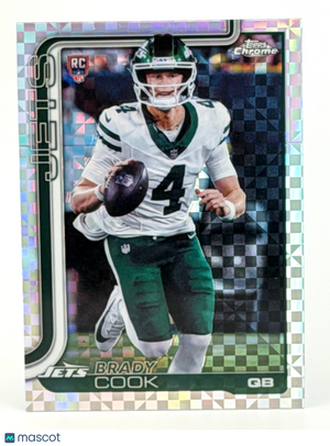 🏈 2025 Topps Chrome Football #319 Brady Cook RC Rookie X-Fractor Jets