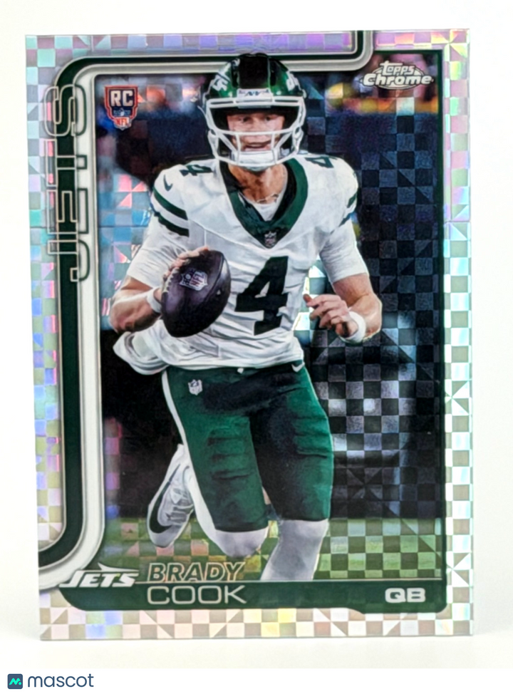 🏈 2025 Topps Chrome Football #319 Brady Cook RC Rookie X-Fractor Jets