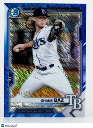2021 Bowman - Chrome Prospects Blue Shimmer (114/150) Shane Baz #BCP-134 (RC)