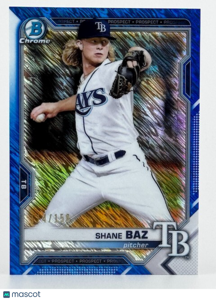 2021 Bowman - Chrome Prospects Blue Shimmer (114/150) Shane Baz #BCP-134 (RC)
