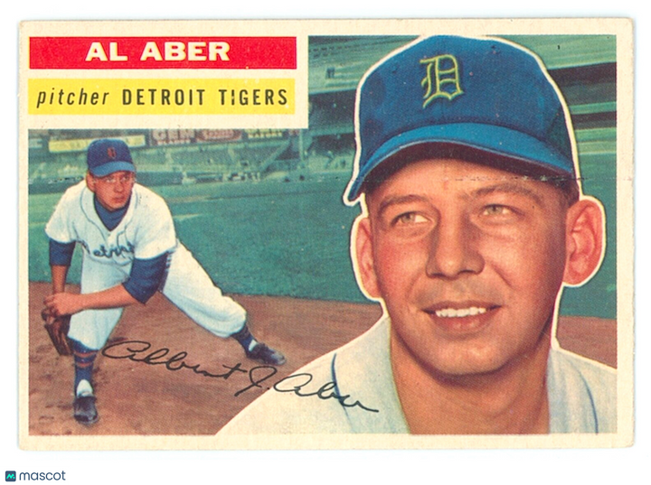 ⚾️ 1956 Topps #317 - Al Aber - Tigers - EX