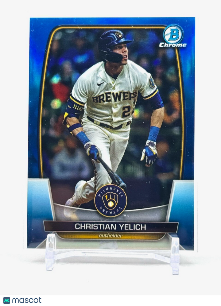 2023 BOWMAN CHROME - CHRISTIAN YELICH #57 - BLUE REFRACTOR /150 SP - BREWERS