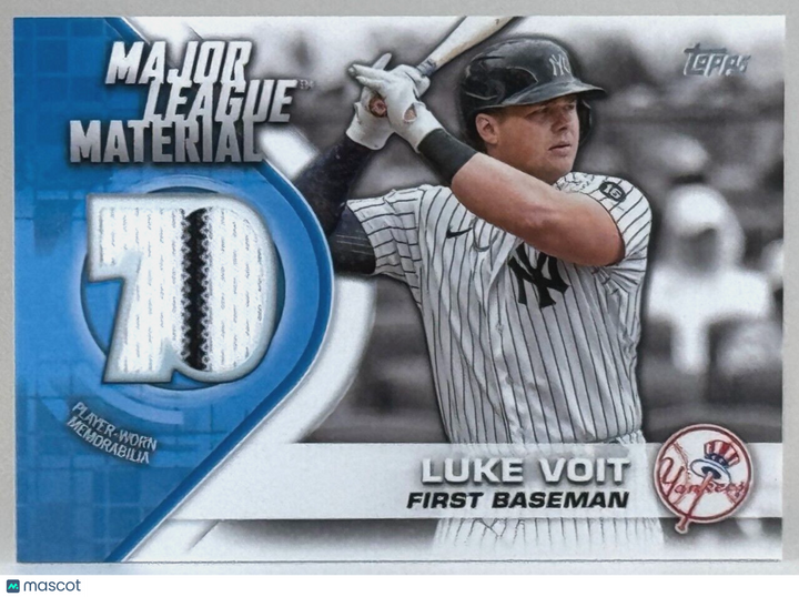 2021 Topps Update #MLM-LV Major League Materials Stripe Jersey Patch - Luke Voit