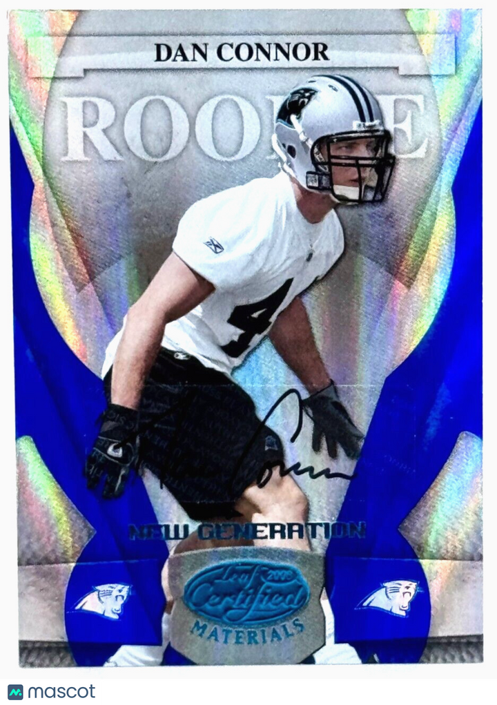 2008 Leaf Certified Materials Mirror Blue Rookie Auto AU (30/50) Dan Connor (RC)