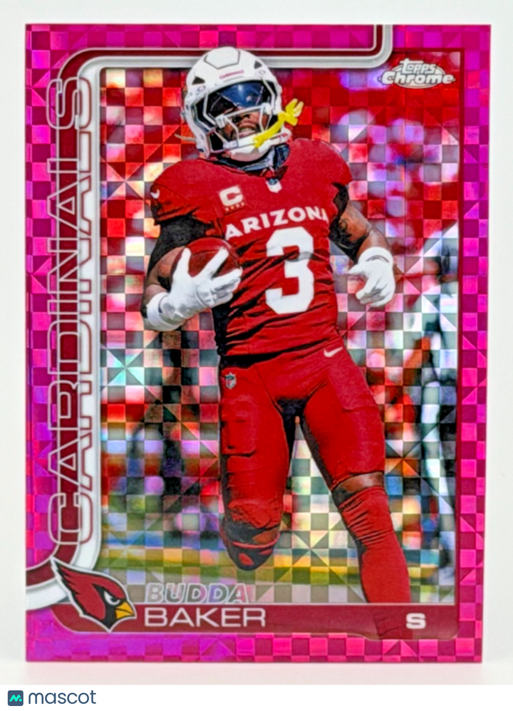 🏈 2025 Topps Chrome Football #8 Budda Baker - Hot Pink X-Fractor Refractor