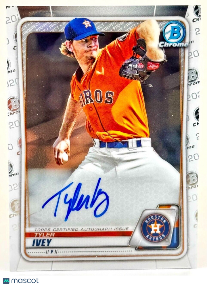 2020 Bowman Chrome Prospect Autographs #CPA-TI Tyler Ivey (RC) Blue Ink - Astros