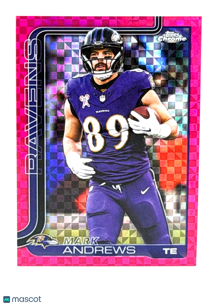 🏈 2025 Topps Chrome Football #23 Mark Andrews - Ravens Hot Pink X-Fractor Refra