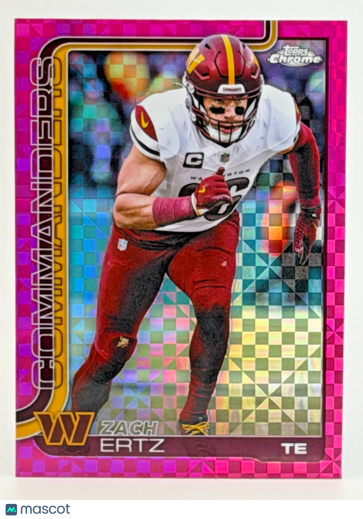 🏈 2025 Topps Chrome Football #297 Zach Ertz - Hot Pink X-Fractor Refractor