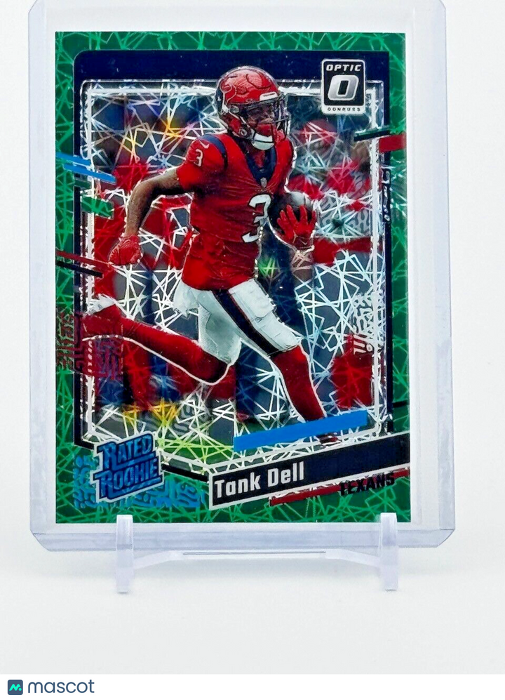 2023 Donruss Optic Football TANK DELL RC #245 GREEN HYPER RATED ROOKIE Houston