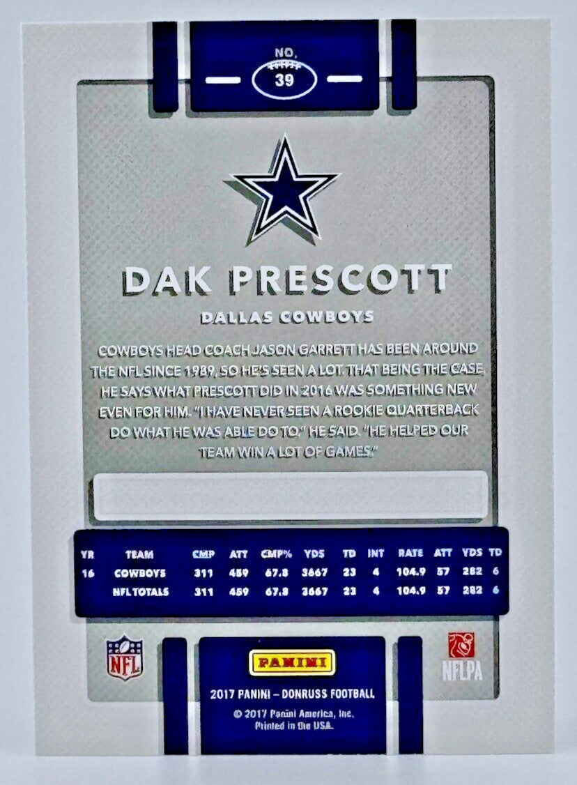2017 Donruss #39 Dak Prescott - Cowboys
