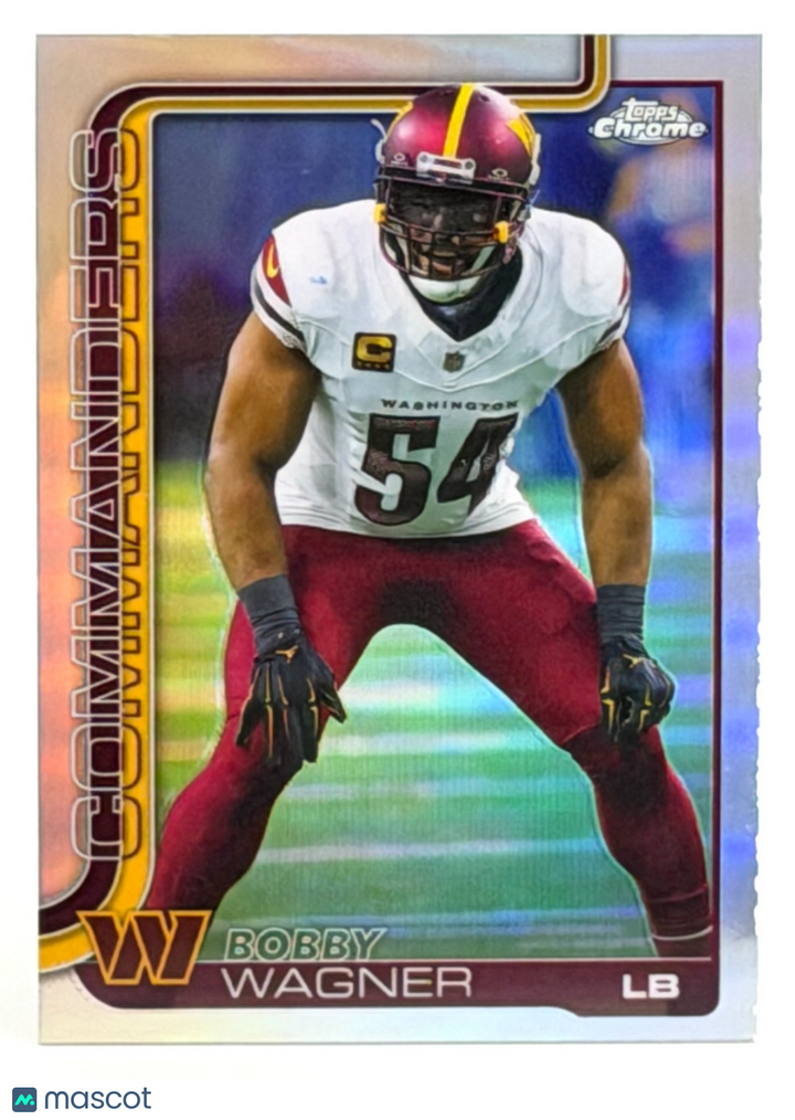 🏈 2025 Topps Chrome Football #299 Bobby Wagner - Commanders - REFRACTOR