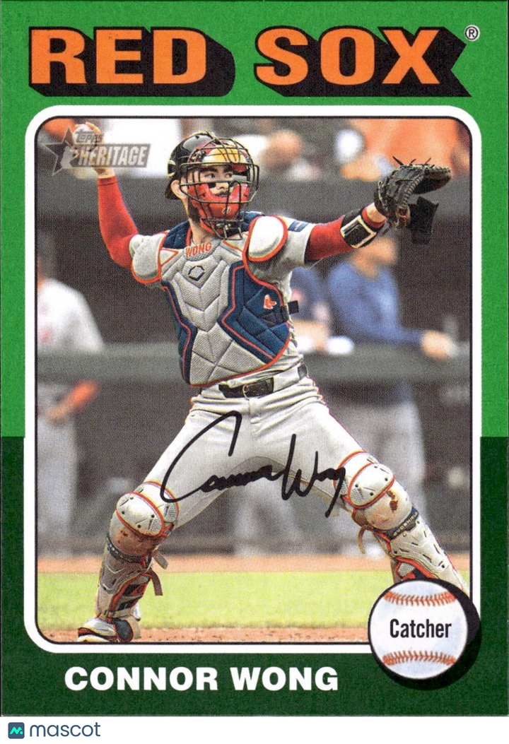 ⚾️ 2024 Topps Heritage HN #658 Green Border SP - Connor Wong - Red Sox