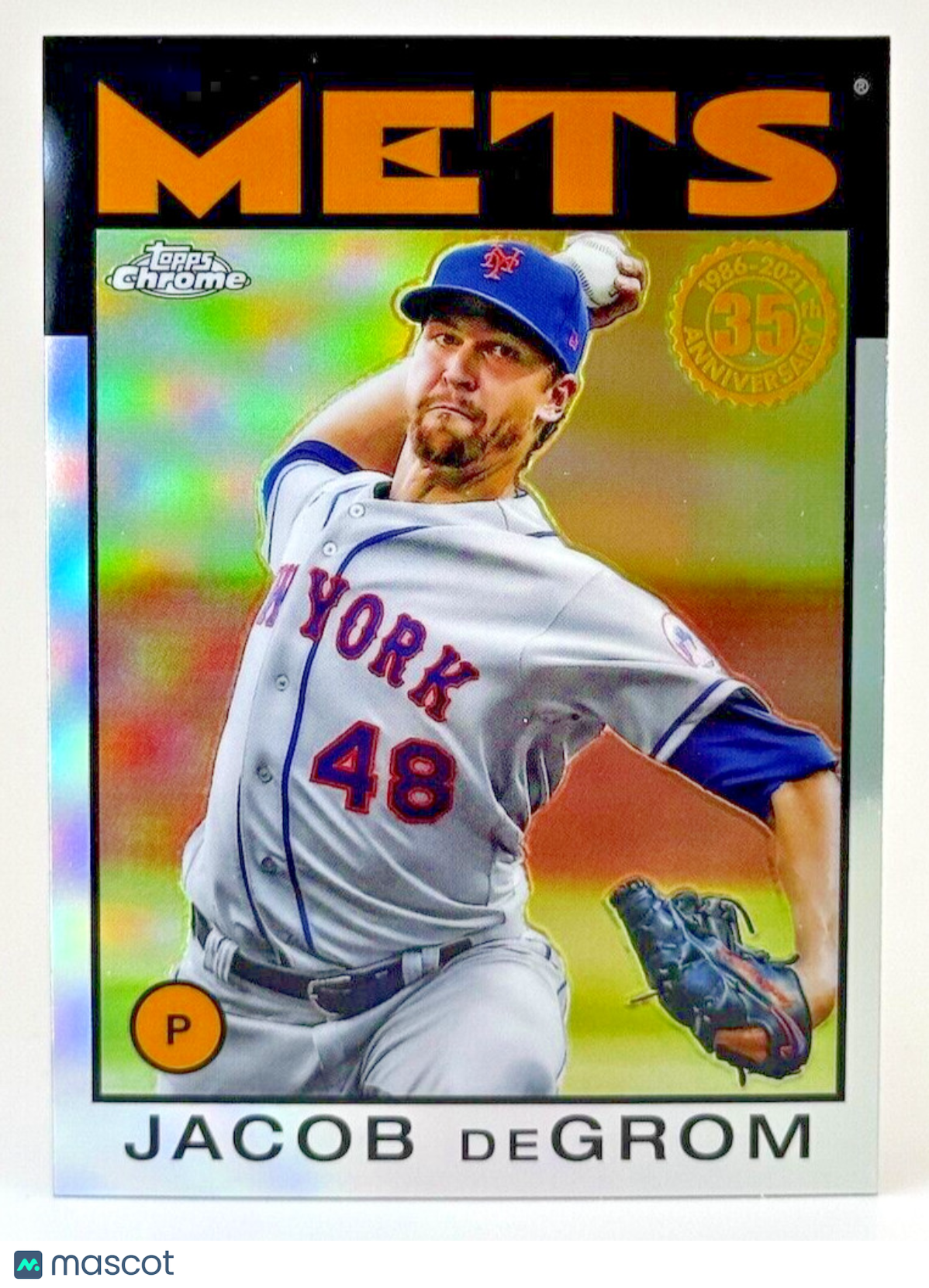 2021 Topps Chrome Refractor - 1986 Topps Baseball #86BC-23 Jacob deGrom
