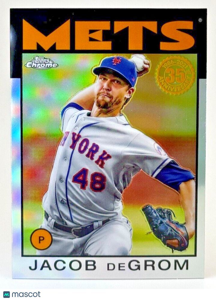 2021 Topps Chrome Refractor - 1986 Topps Baseball #86BC-23 Jacob deGrom