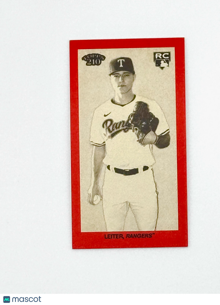 2024 Topps 206 T210 RED BORDER PARALLEL - Jack Leiter (RC) Rookie - Rangers RARE