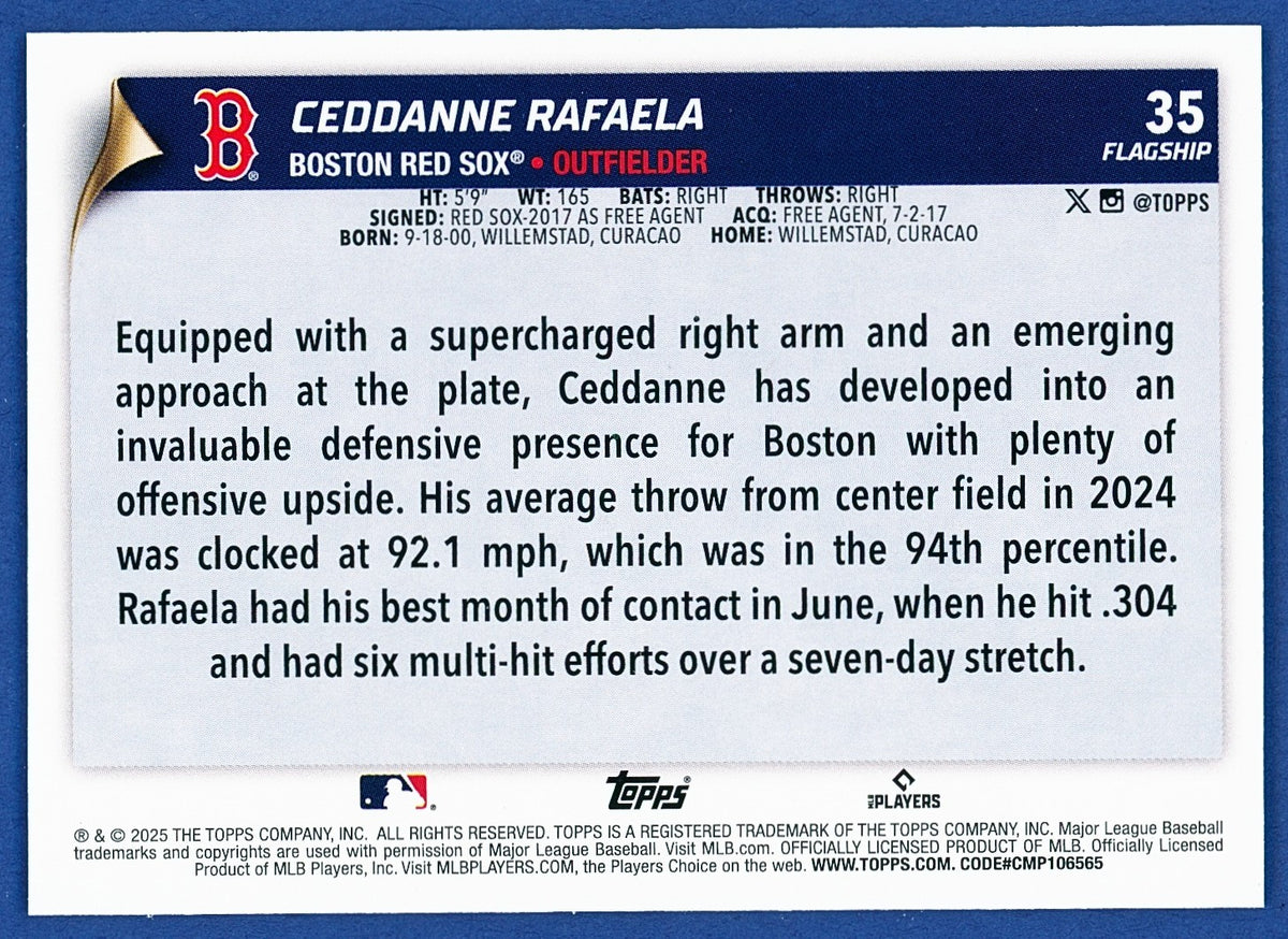 2025 Topps Flagship Collection #35 Ceddanne Rafaela