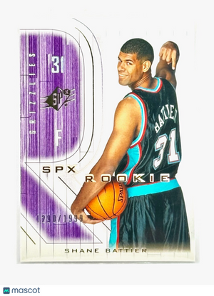 2001-02 UPPER DECK SPx BASKETBALL SPx Rookie #121 Shane Battier /1999 (RC)