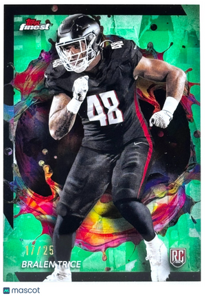 2024 Topps Finest #295 Black Refractor (17/25) Bralen Trice (RC) Rookie