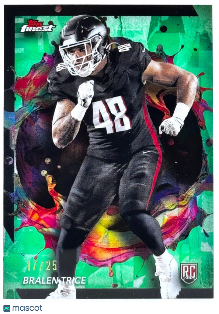 2024 Topps Finest #295 Black Refractor (17/25) Bralen Trice (RC) Rookie