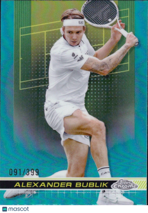 2024 Topps Chrome Tennis - AQUA Refractor /399 - Alexander Bublik #22