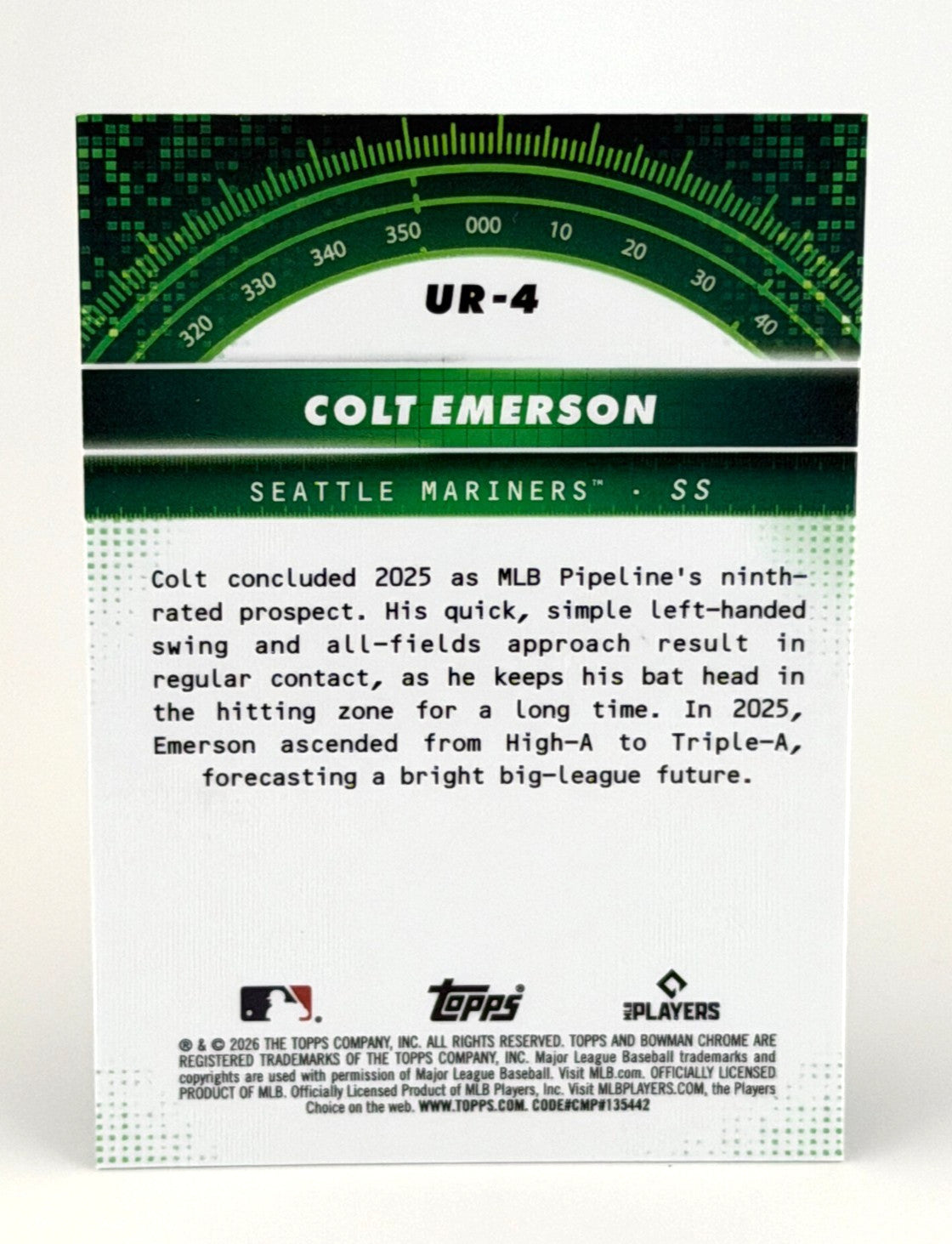 2026 Bowman Colt Emerson Chrome #YR-4 Under the Radar Refractor