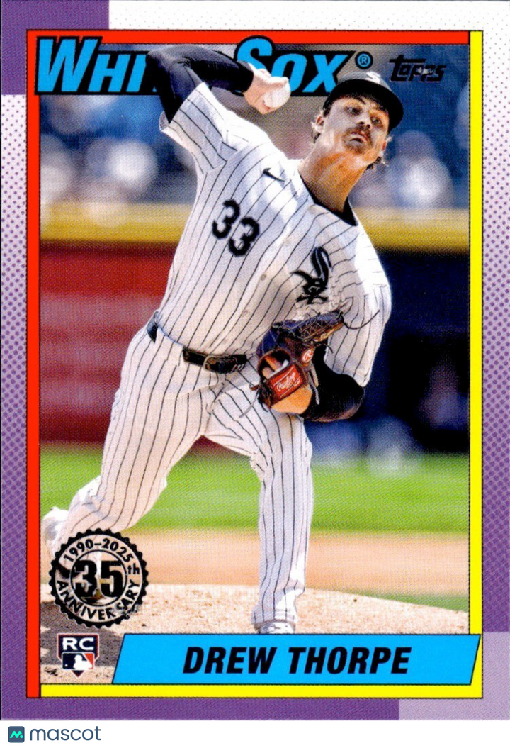 ⚾️ 2025 Topps Series 1 #T90-8 - 1990 Topps 35th Anniv - Drew Thorpe - White Sox