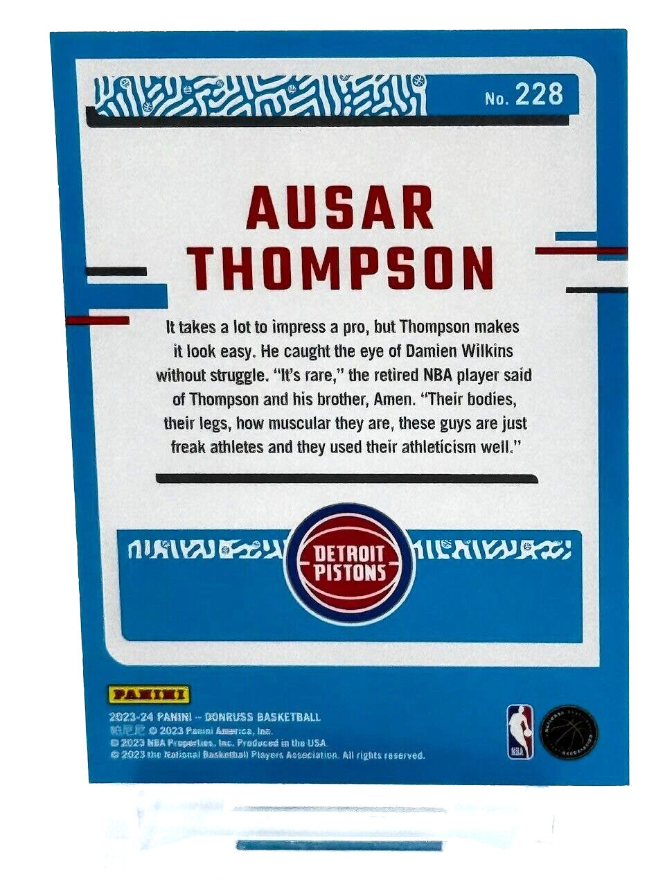 2023-24 Panini Ausar Thompson #228 - MINT
