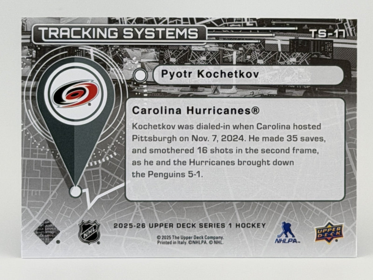 2025-26 Upper Deck Series 1 #TS-17 Tracking Systems - Pyotr Kochetkov