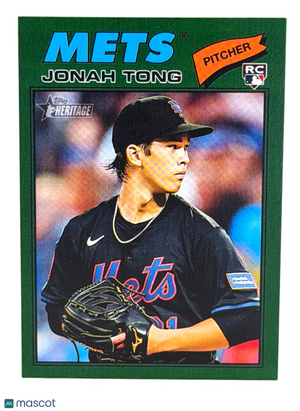 Jonah Tong 2026 Topps Heritage RC #137 Dark Green Border NEW YORK METS ROOKIE