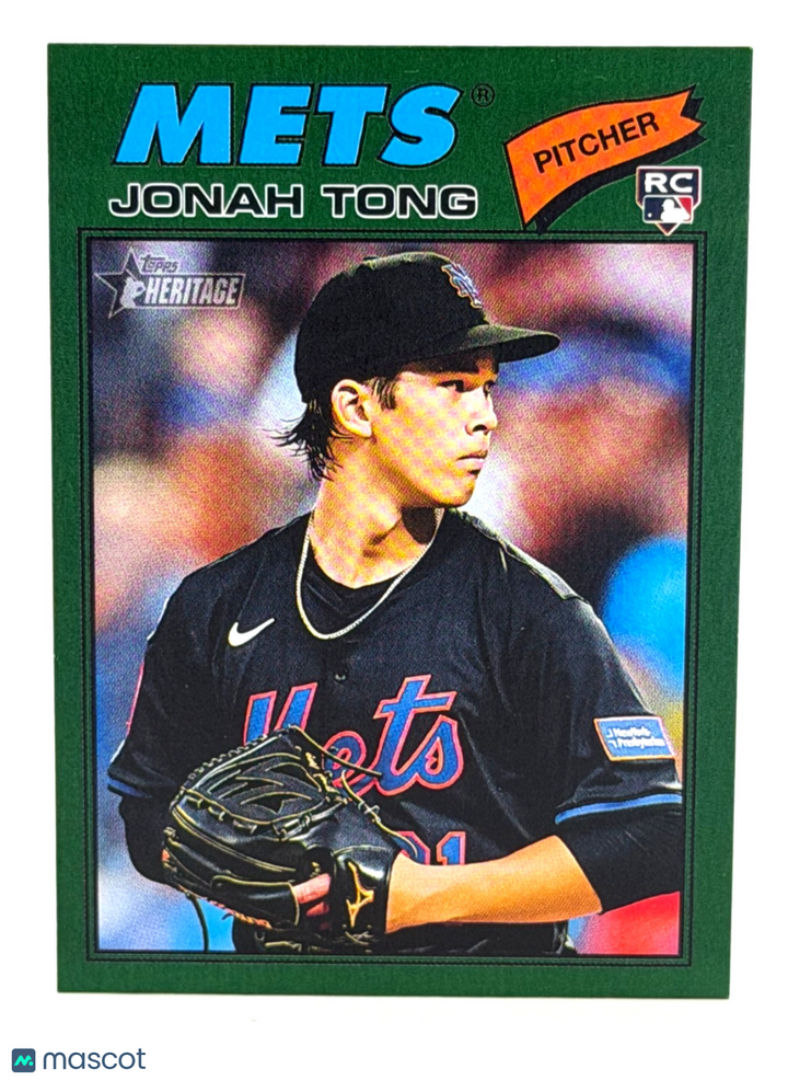 Jonah Tong 2026 Topps Heritage RC #137 Dark Green Border NEW YORK METS ROOKIE
