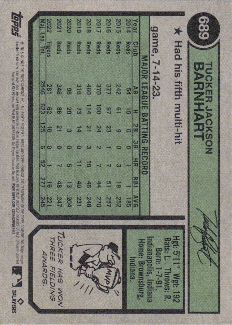 2023 Topps Heritage High Number - #689 Tucker Barnhart