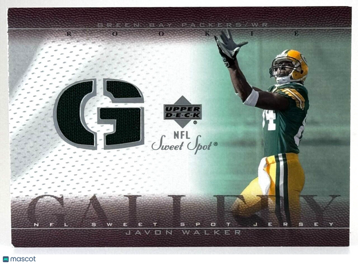2002 UD Sweet Spot #RG-JW Rookie Gallery Jersey Relic - Javon Walker (RC)