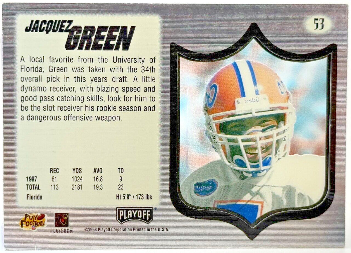 1998 Playoff Absolute SSD - #53 Jacquez Green (RC) Rookie - Gators/Colts